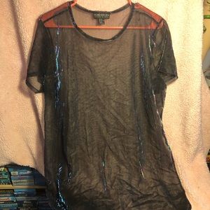 Metallic sheer dress